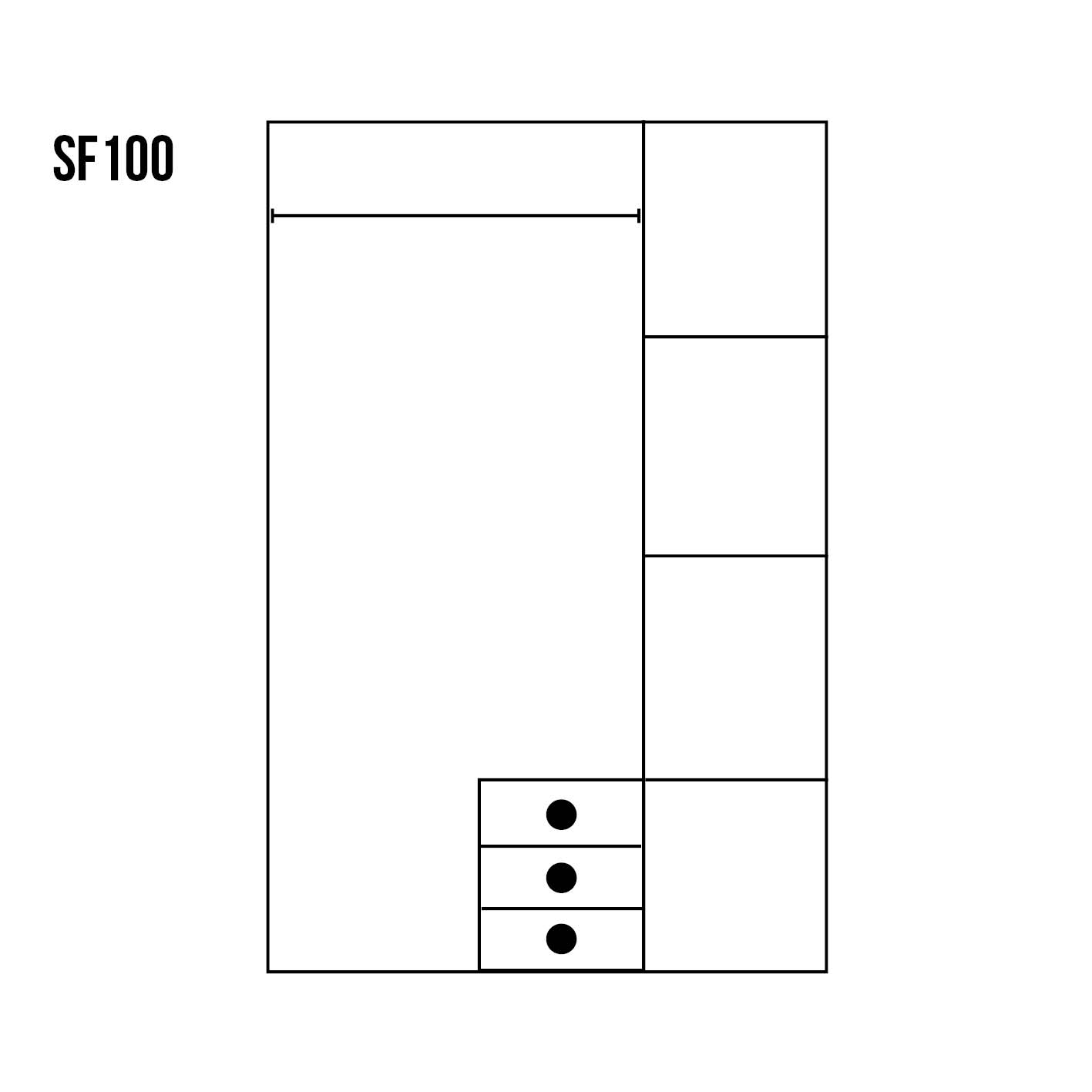 Skriňa borovicová SF100 - grey, S125, V190, H60